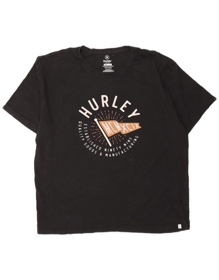 Camiseta gráfica masculina HURLEY Top XL algodão preto
