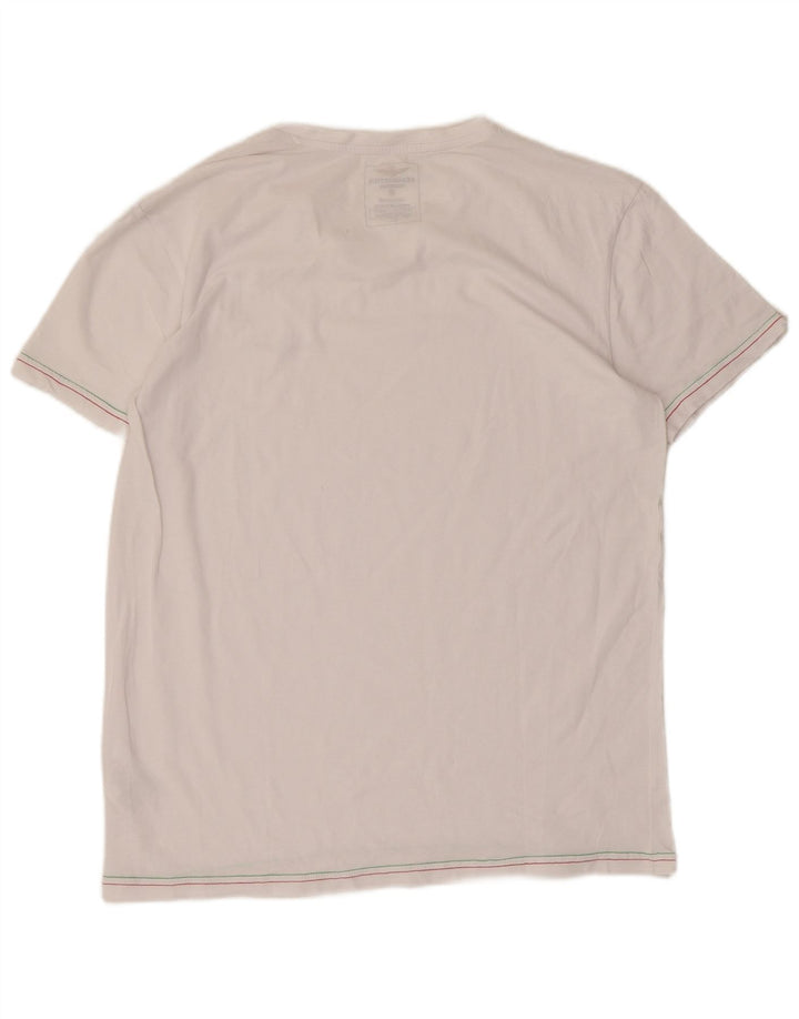 Camiseta feminina AERONAUTICA MILITARE UK 18 XL algodão branco