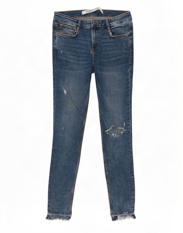 Calça jeans skinny feminina Zara Trafaluc desgastada UE 40 médio W30 L26 azul