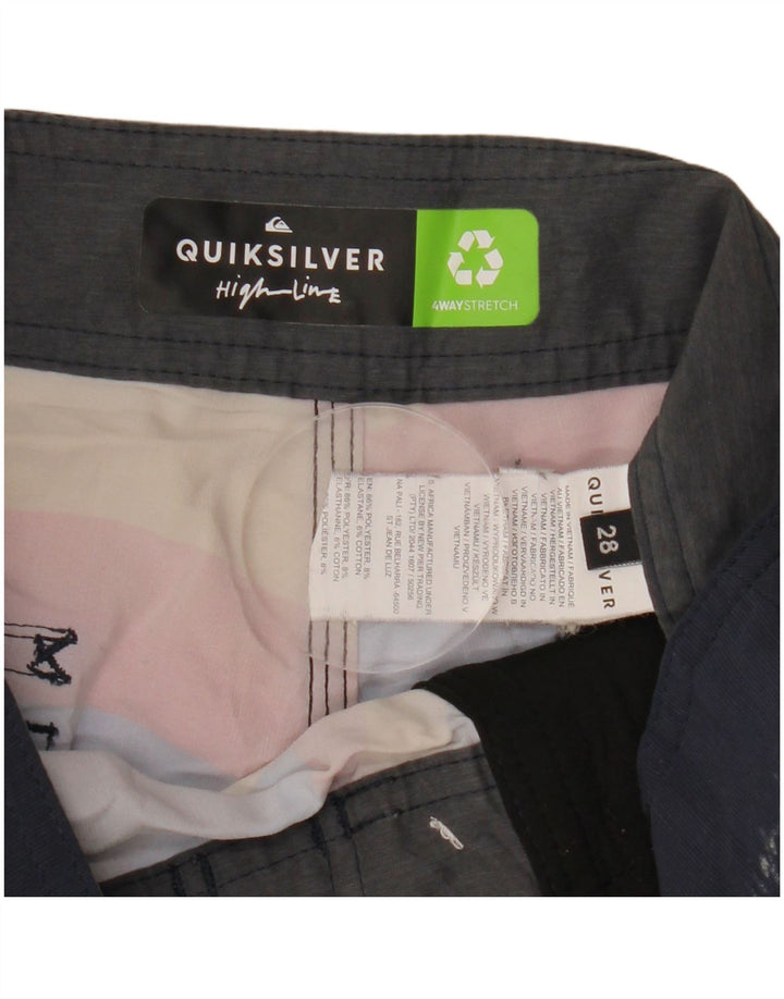 Shorts de natação masculino Quiksilver pequeno poliéster listrado multicolorido