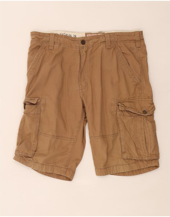 Shorts cargo masculino Fat Face W34 grande algodão marrom