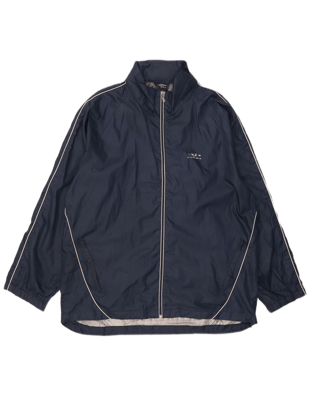 Jaqueta de chuva masculina com capuz gráfico Umbro Reino Unido 40 grande poliéster azul marinho