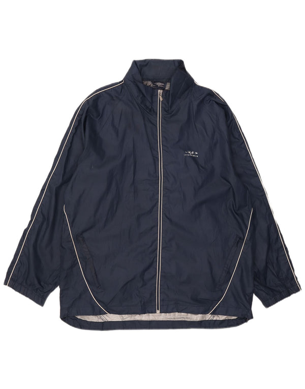 Jaqueta de chuva masculina com capuz gráfico Umbro Reino Unido 40 grande poliéster azul marinho