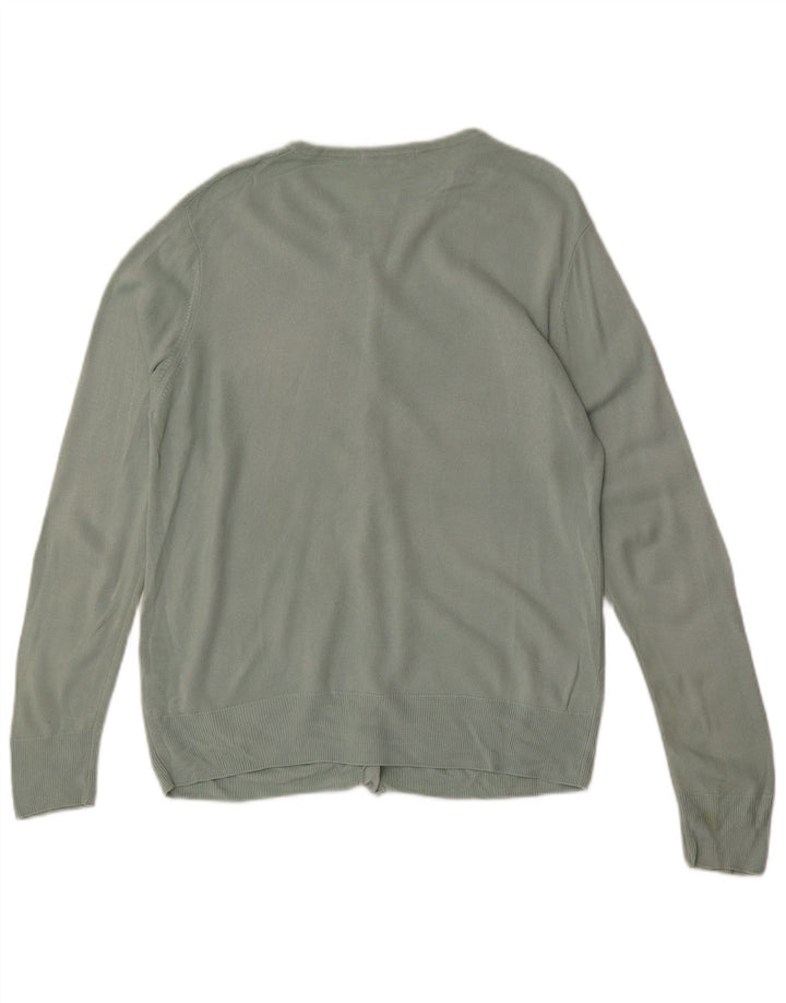Suéter cardigã feminino Marks & Spencer Reino Unido 16 grande verde argyle/diamante