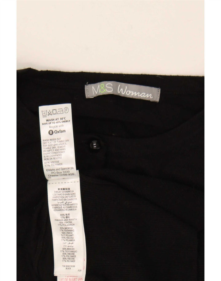 Suéter cardigã feminino Marks & Spencer Reino Unido 12 viscose preta média