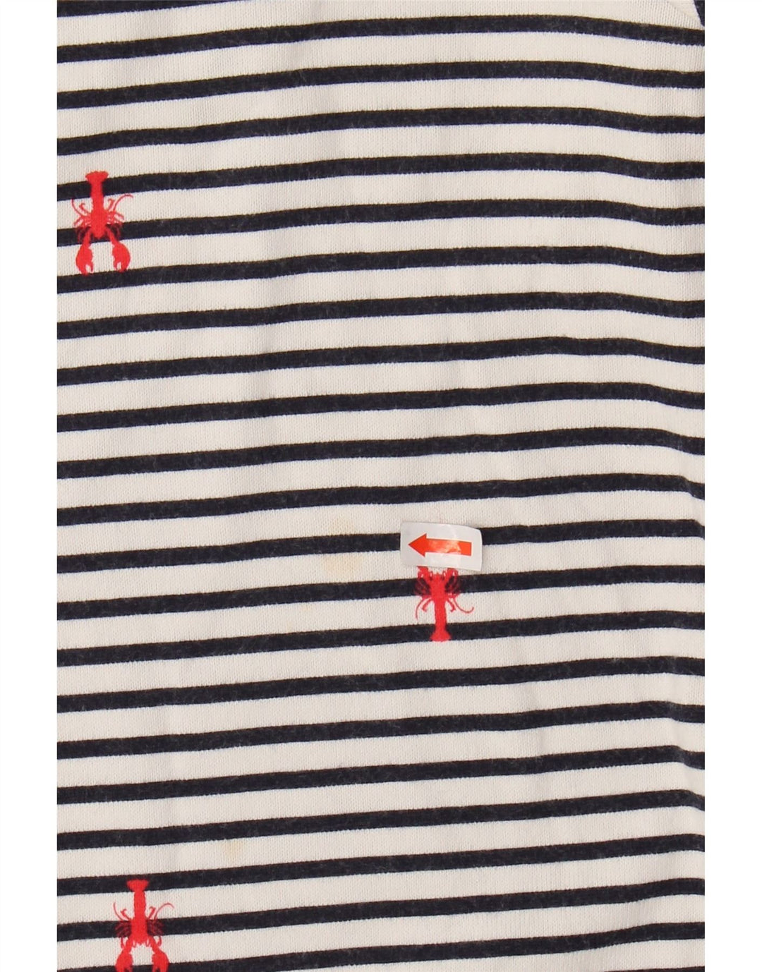 JOULES Top feminino de manga comprida UK 14 listrado branco grande