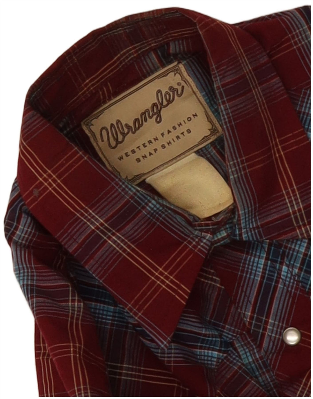 Camisa ocidental Wrangler masculina média xadrez Borgonha