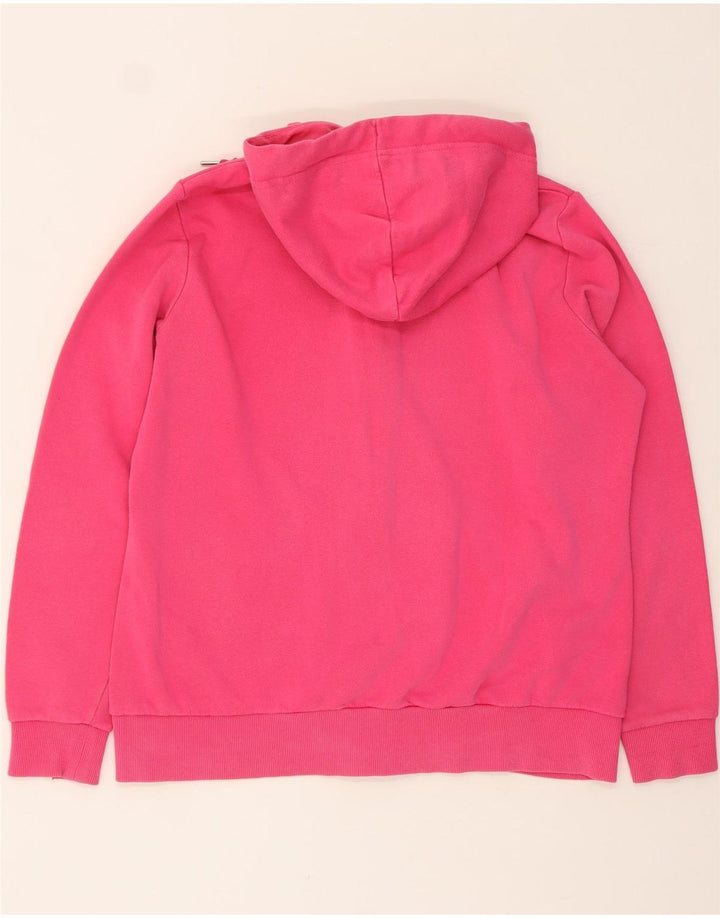 PUMA Womens Graphic Zip Hoodie Sweater UK 16 Large Pink Cotton Vintage Puma and Second-Hand Puma from Messina Hembry 