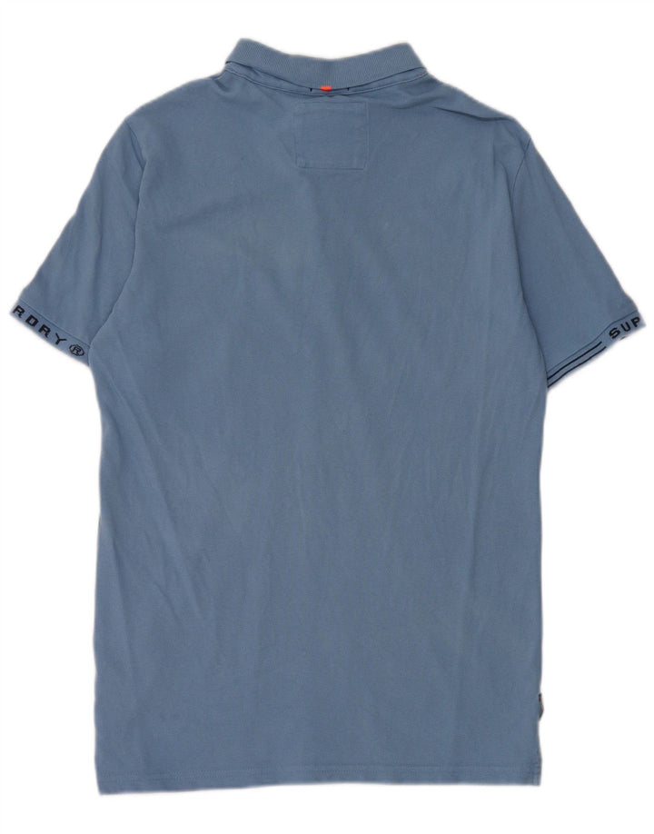 Camisa polo masculina Superdry Graphic azul médio algodão