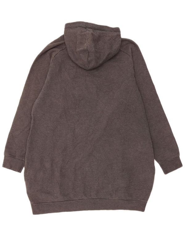 Suéter com capuz feminino Puma Longline Graphic UK 14 algodão cinza médio
