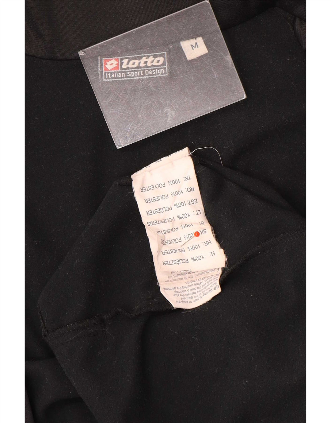 Lotto Womens Crop Tracksuit Top Jacket UK 14 Médio Preto Poliéster
