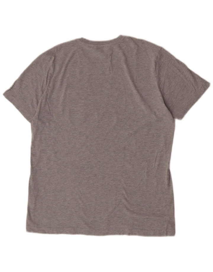 Camiseta masculina Crew Clothing Top algodão cinza médio