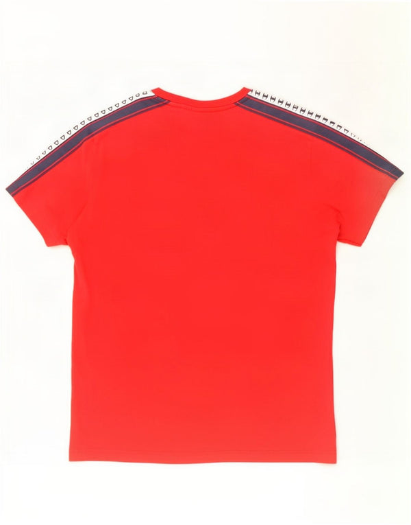 Camiseta masculina com estampa gráfica Champion, algodão colorblock vermelho médio