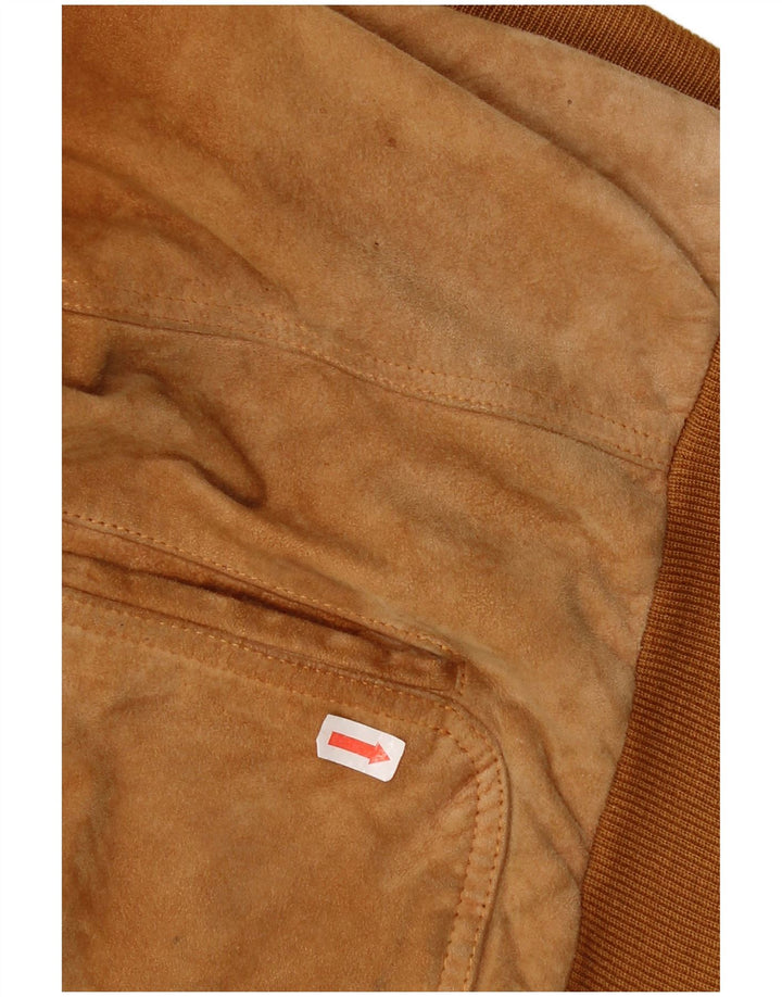 Jaqueta bomber masculina vintage de camurça UK 42 XL marrom