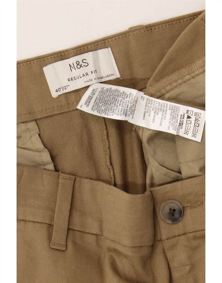 Calça Chino Masculina Marks & Spencer Regular Fit W40 L27 Algodão Marrom