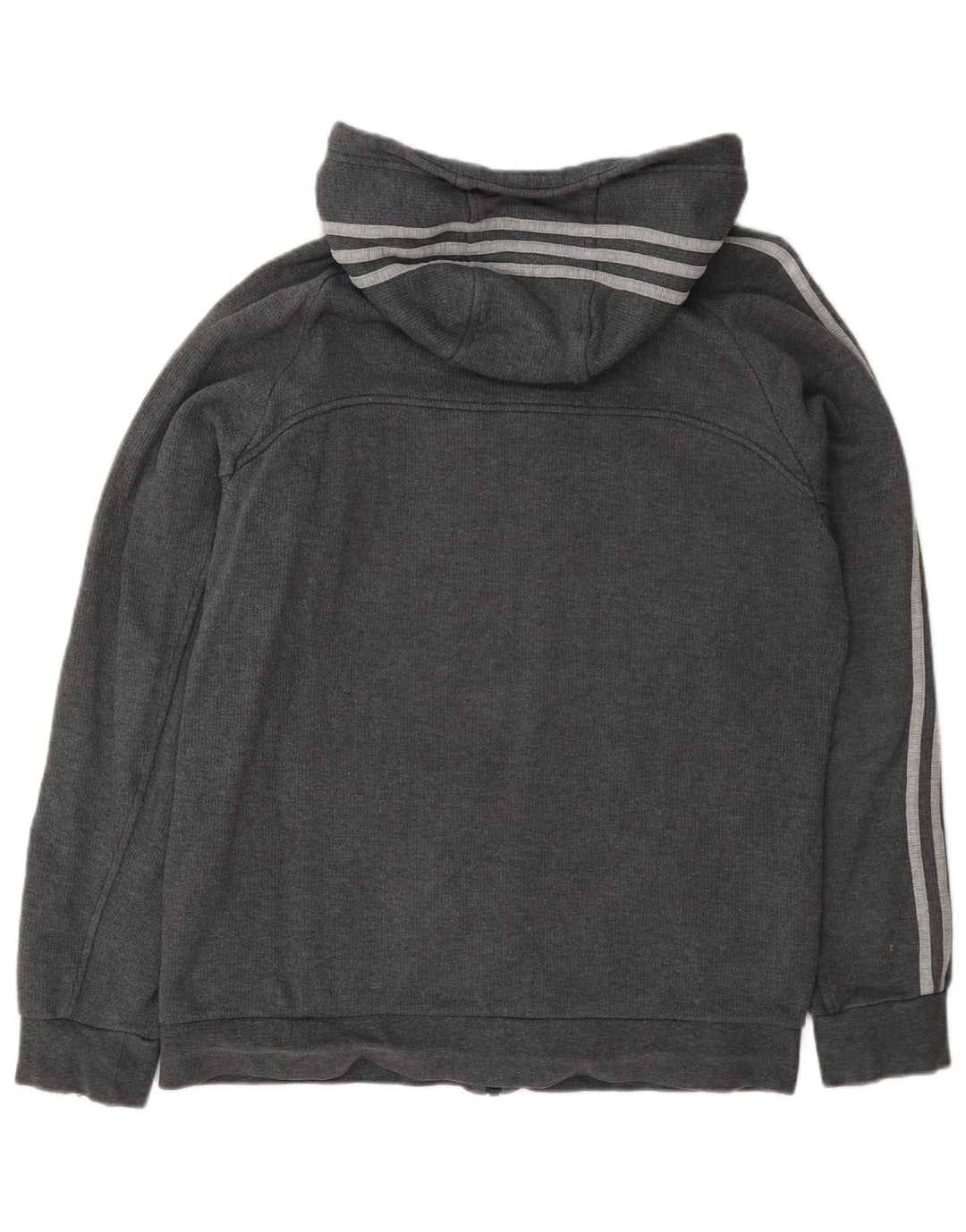 Adidas masculino zip moletom com capuz médio algodão cinza