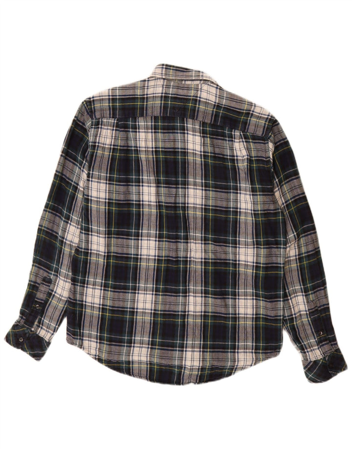 Camisa masculina de flanela Tommy Hilfiger pequena xadrez multicolorida de algodão