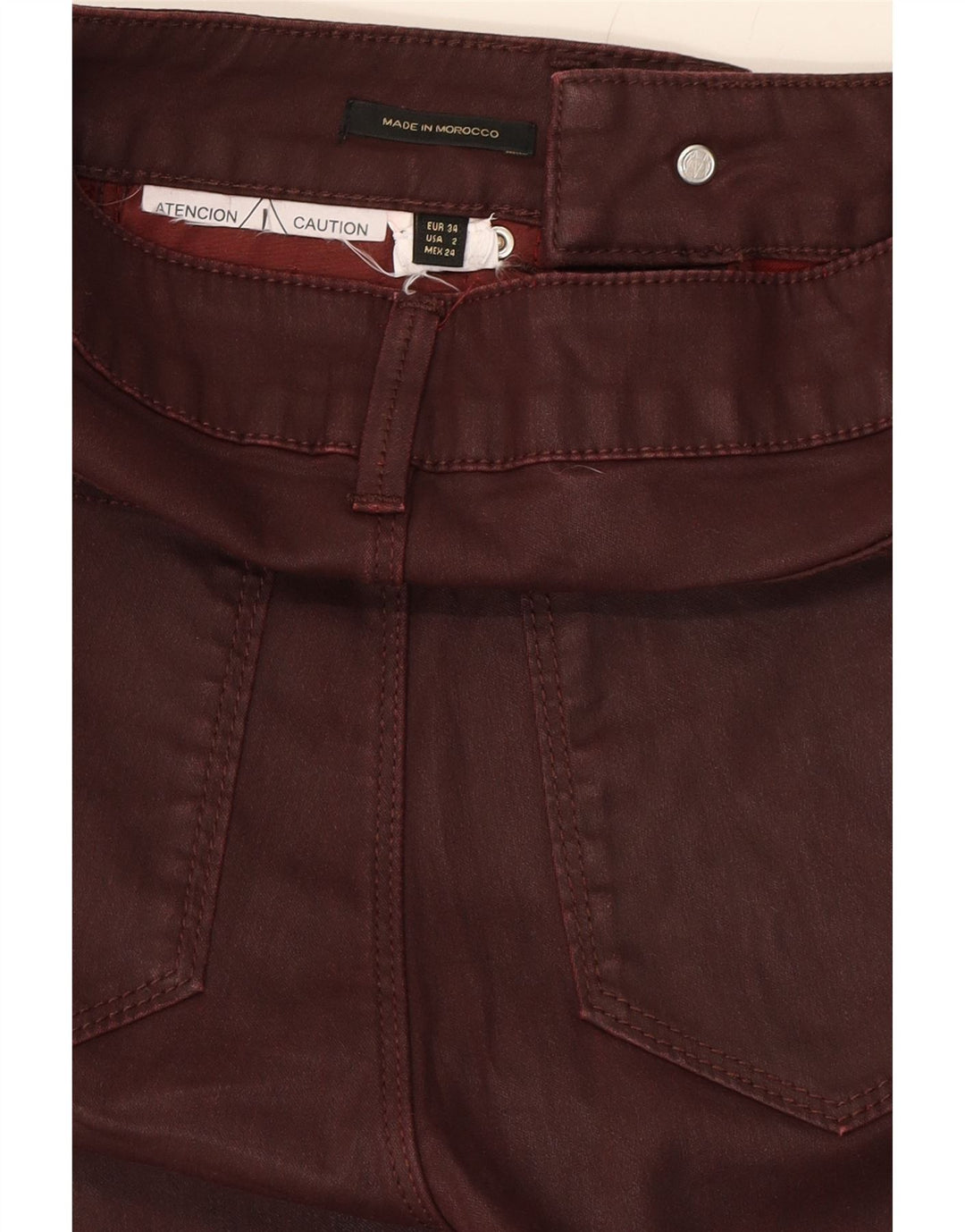 MASSIMO DUTTI Womens Skinny Casual Trousers EU 34 2XS W24 L29 Brown Vintage Massimo Dutti and Second-Hand Massimo Dutti from Messina Hembry 
