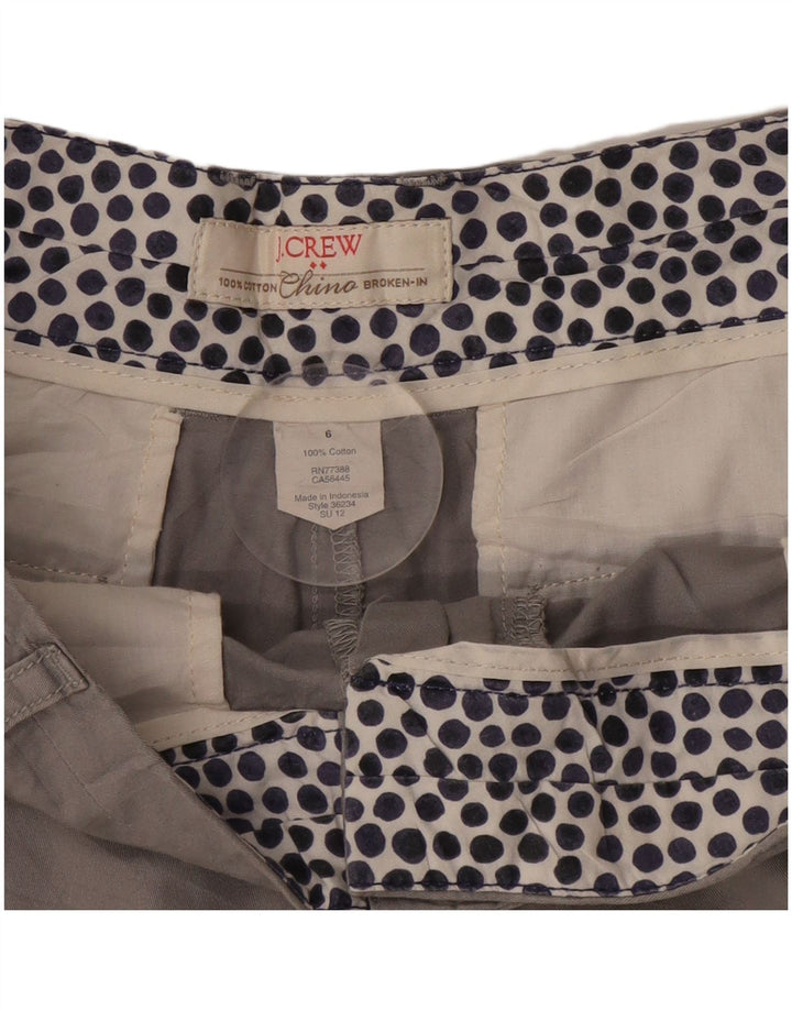Shorts Chino Feminino Crew US 6 Médio W25 Algodão Cinza