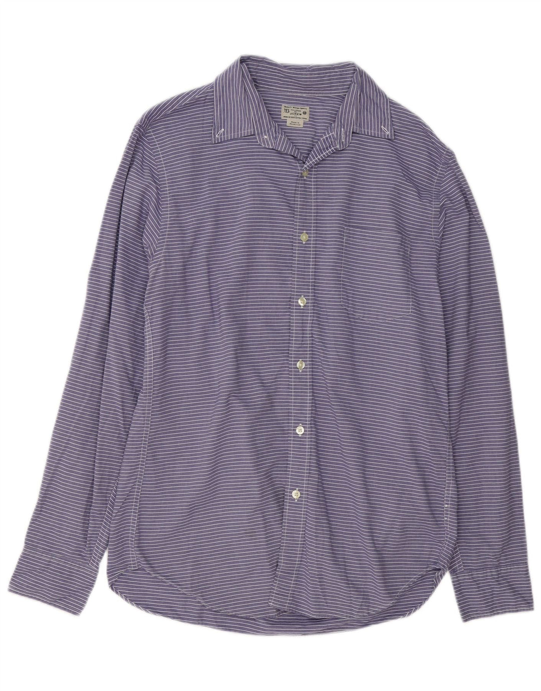 Camisa masculina J. CREW de algodão listrado roxo médio