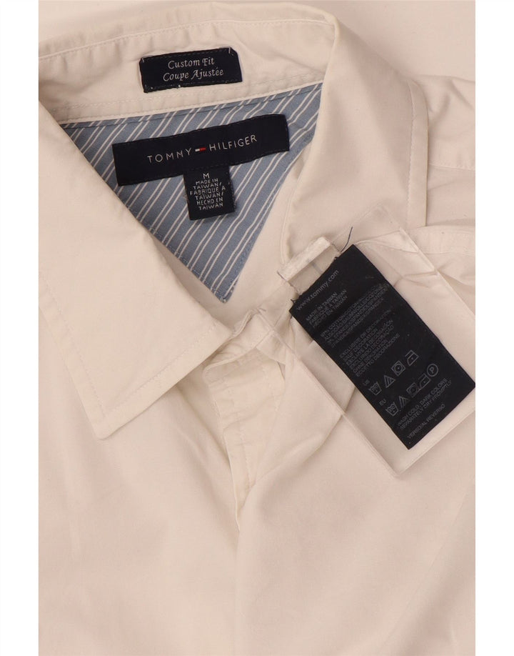 Camisa masculina TOMMY HILFIGER Custom Fit médio algodão branco