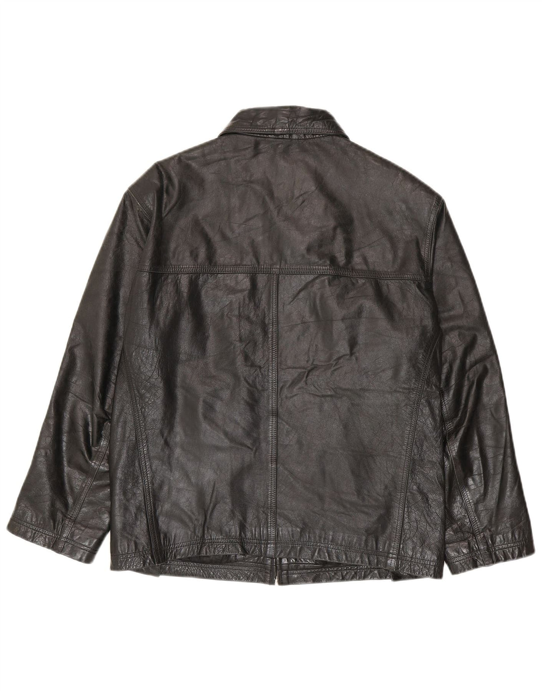Jaqueta de couro masculina vintage UK 36 pequena preta