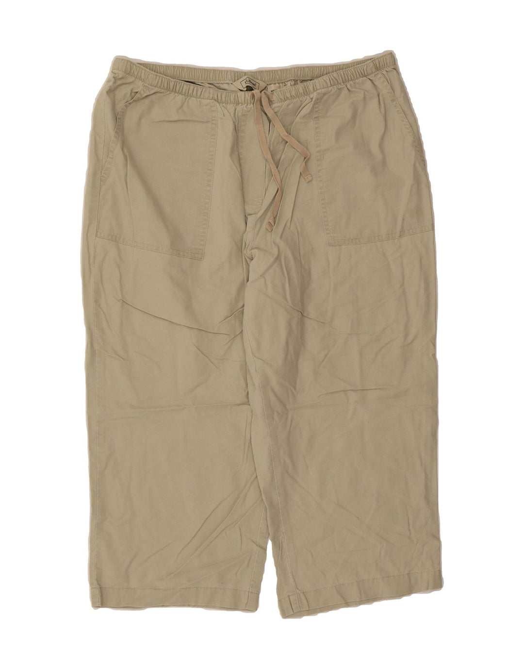 L.L.BEAN Womens Straight Capri Trousers Large W32 L21 Beige Cotton Vintage L.L.Bean and Second-Hand L.L.Bean from Messina Hembry 