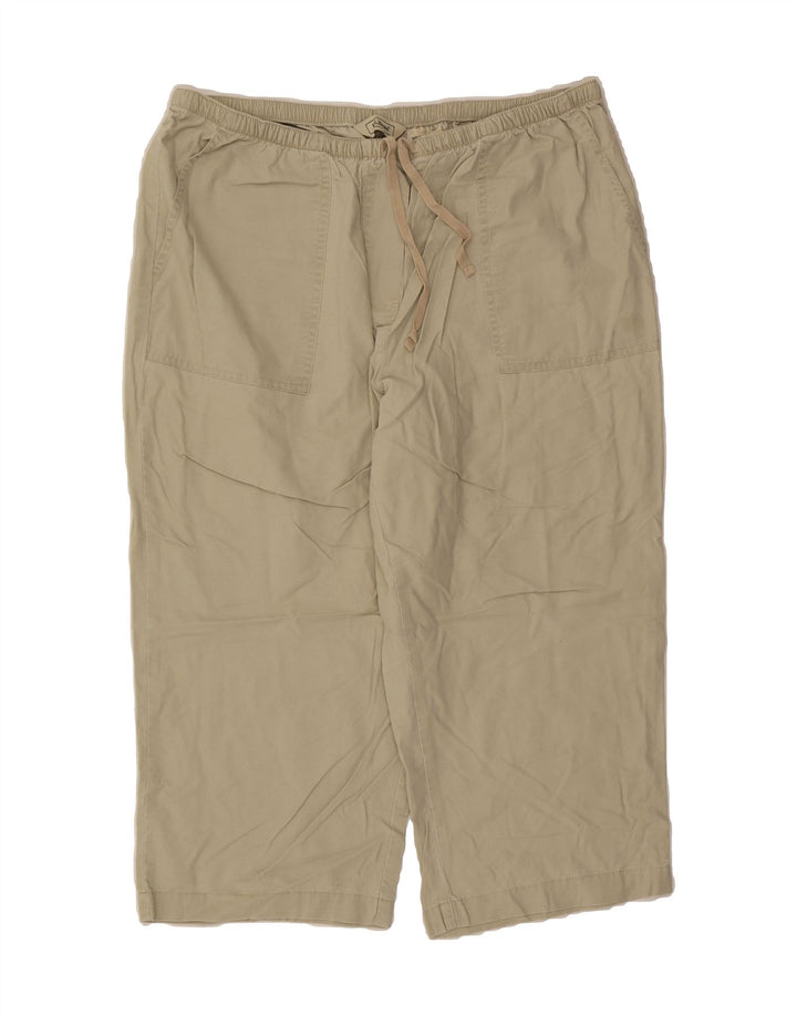 L.L.BEAN Womens Straight Capri Trousers Large W32 L21 Beige Cotton Vintage L.L.Bean and Second-Hand L.L.Bean from Messina Hembry 