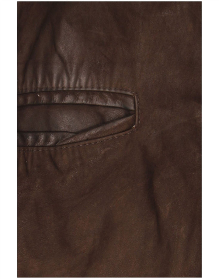 Jaqueta de couro masculina vintage IT 48 couro marrom médio