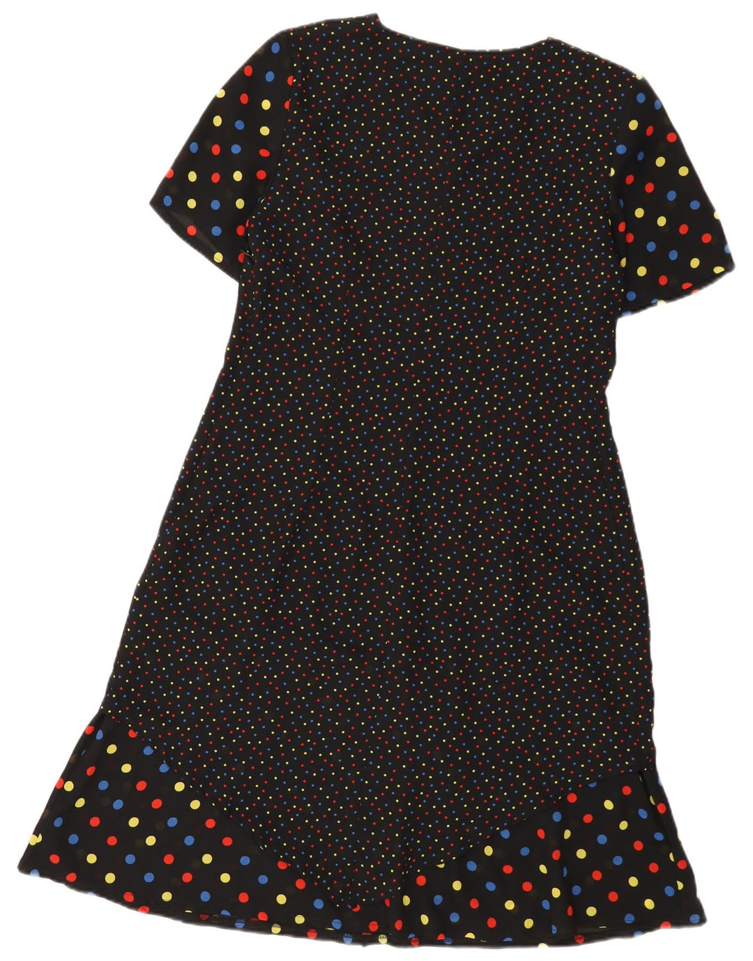 Vestido vintage feminino linha A IT 48 XL poliéster manchado preto