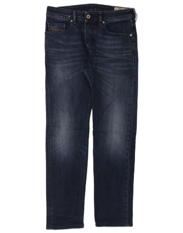 Diesel Mens Buster Regular Slim Tapered Jeans W29 L30 Azul Marinho Algodão
