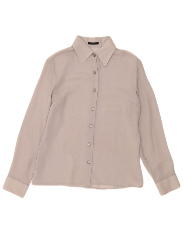 Camisa feminina Sisley UK 14 cinza médio
