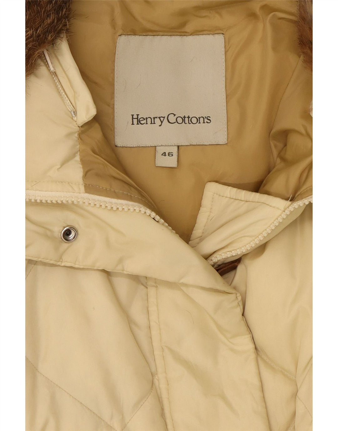 Casaco acolchoado feminino Henry Cottons IT 46 grande bege