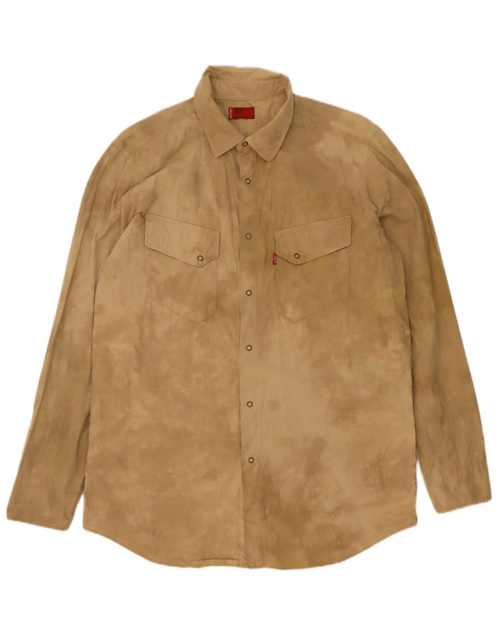 Camisa masculina Levi's de algodão tie-dye bege médio