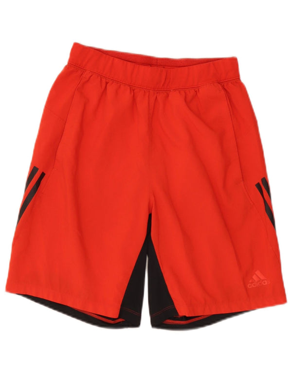 Adidas Mens Climalite Sport Shorts Pequeno Poliéster Colorblock Vermelho
