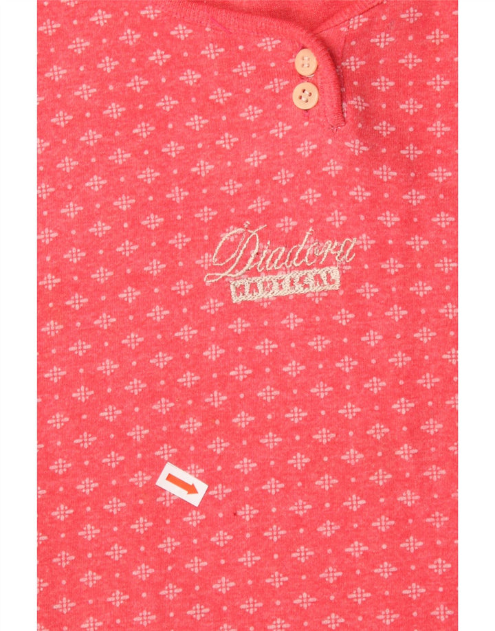 Camiseta feminina DIADORA UK 14 algodão geométrico rosa médio