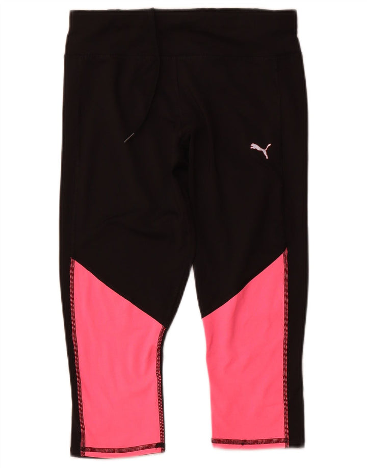 Puma Womens Capri Leggings UK 12 Médio Preto Colorblock Poliéster