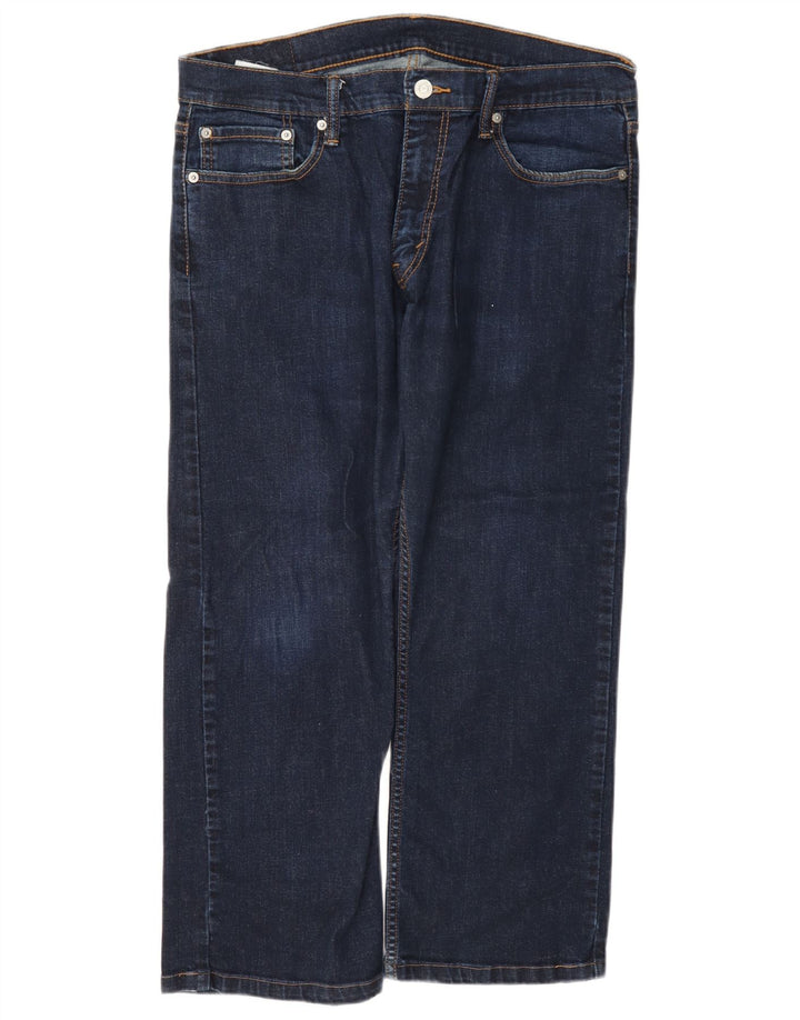 Calça jeans masculina Levi's 514 recortada W36 L25 azul marinho algodão