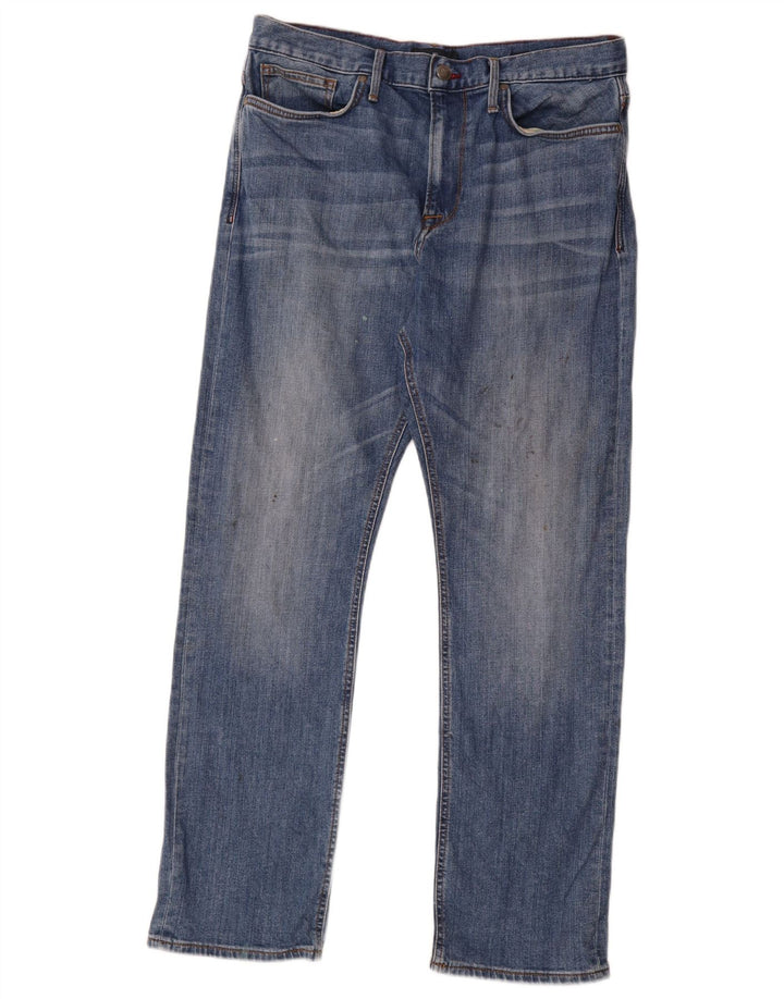 Calça jeans reta masculina Marks & Spencer Blue Harbor W34 L31 algodão