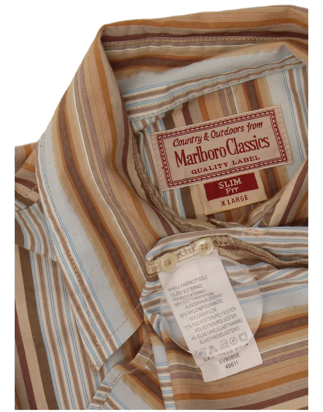 Camisa feminina MARLBORO CLASSICS Slim Fit UK 18 XL listrada multicolorida