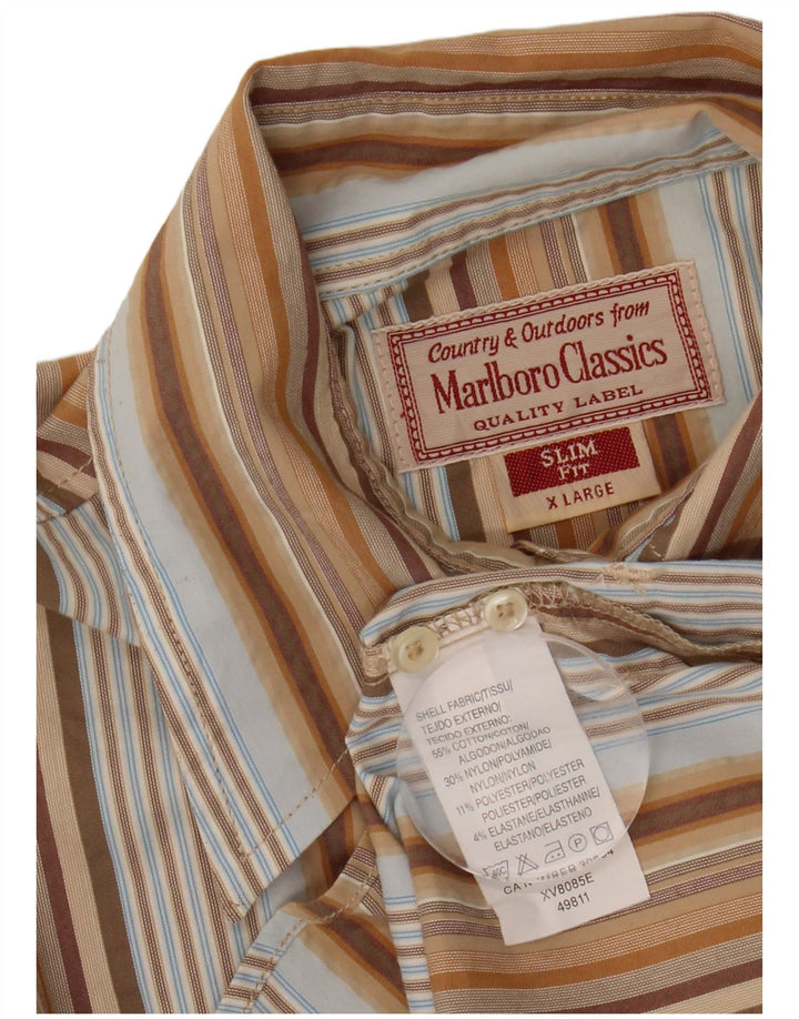 Camisa feminina MARLBORO CLASSICS Slim Fit UK 18 XL listrada multicolorida