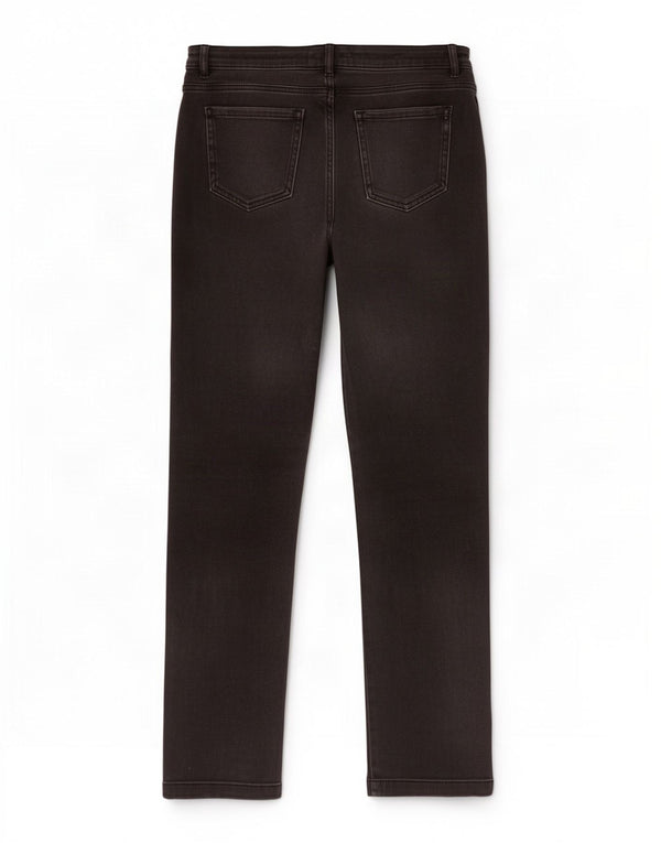 Jeans retos femininos Marks & Spencer Reino Unido 14 grande W32 L30 algodão preto