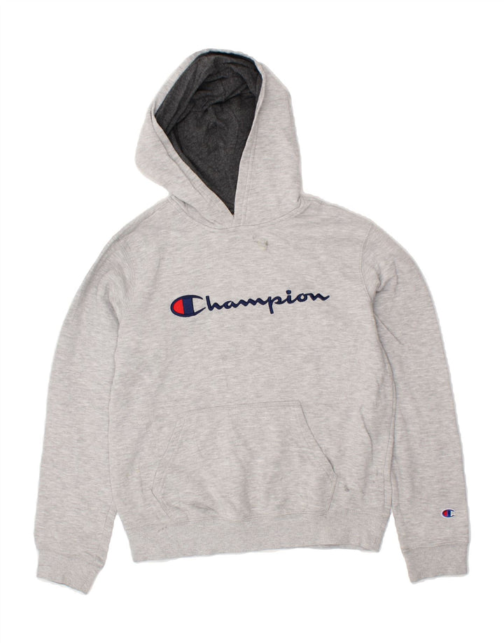 CHAMPION Womens Graphic Hoodie Jumper UK 18 XL Grey Cotton Vintage Champion and Second-Hand Champion from Messina Hembry 
