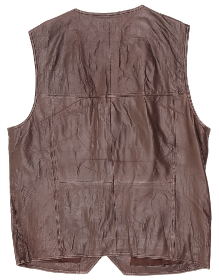 Colete de couro masculino Ross&Cole IT 52 XL marrom
