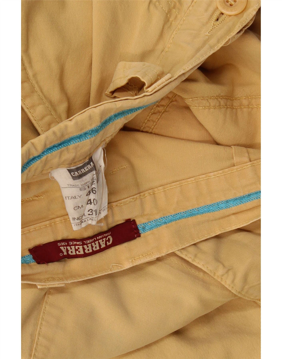 CARRERA Mens Cargo Shorts IT 46 Pequeno W31 Algodão Amarelo