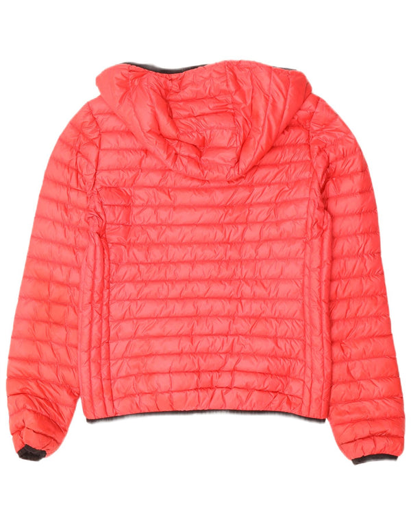 Jaqueta acolchoada com capuz feminina SUPERDRY UK 14 grande poliéster vermelho