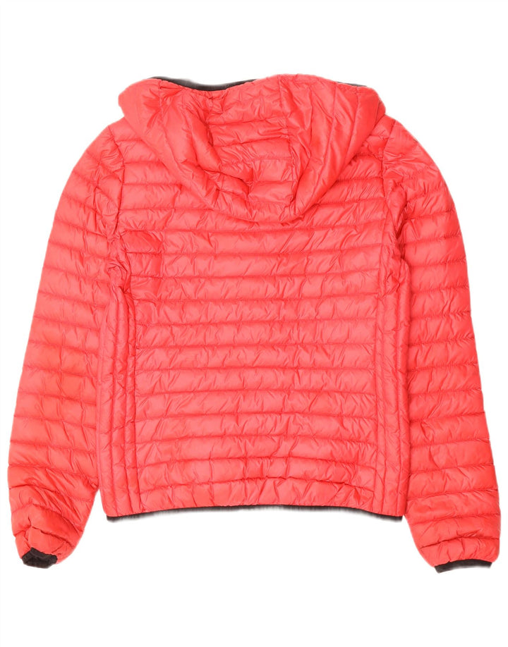 Jaqueta acolchoada com capuz feminina SUPERDRY UK 14 grande poliéster vermelho