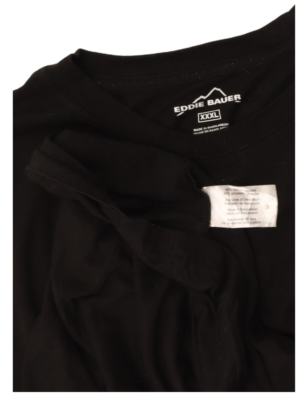 EDDIE BAUER Camiseta masculina Top 3XL Algodão Preto