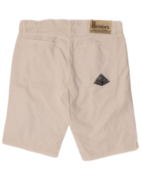 Roy Rogers Mens Casual Shorts W33 Médio Algodão Branco
