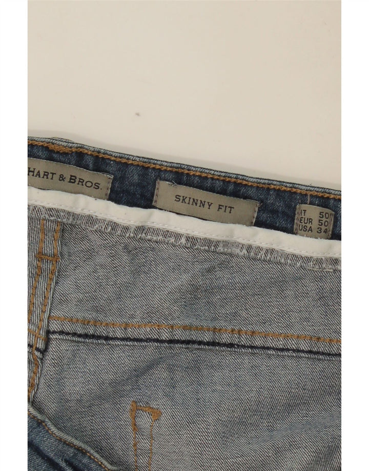 J. HART & BROS Jeans Skinny Masculino IT 50 Grande W36 L30 Azul Algodão